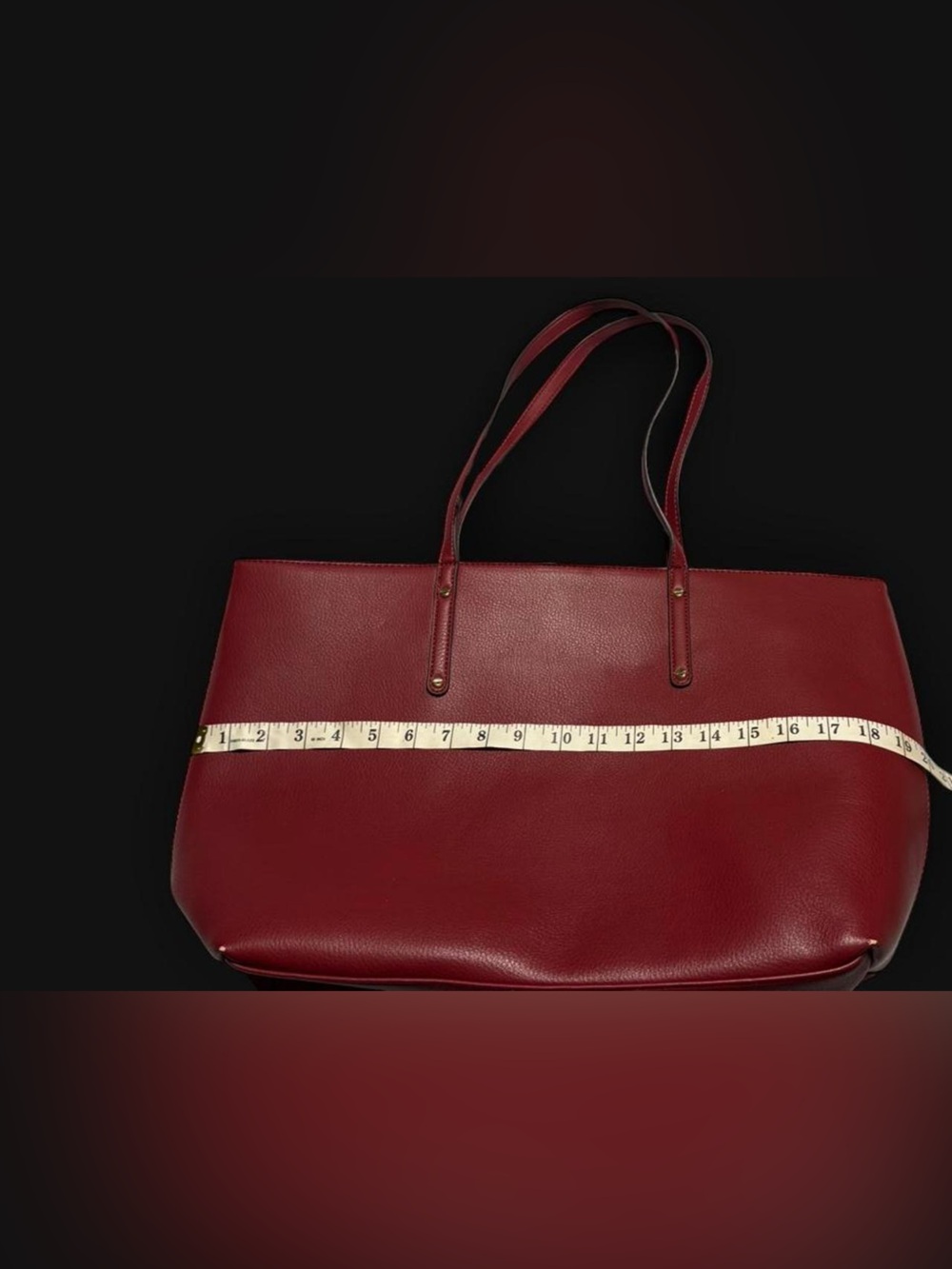 INC International Concepts Red Leather Tote
